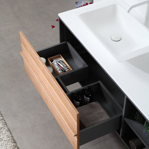 GOREME 48” WALNUT/DARK GRAY OAK BATHROOM VANITY