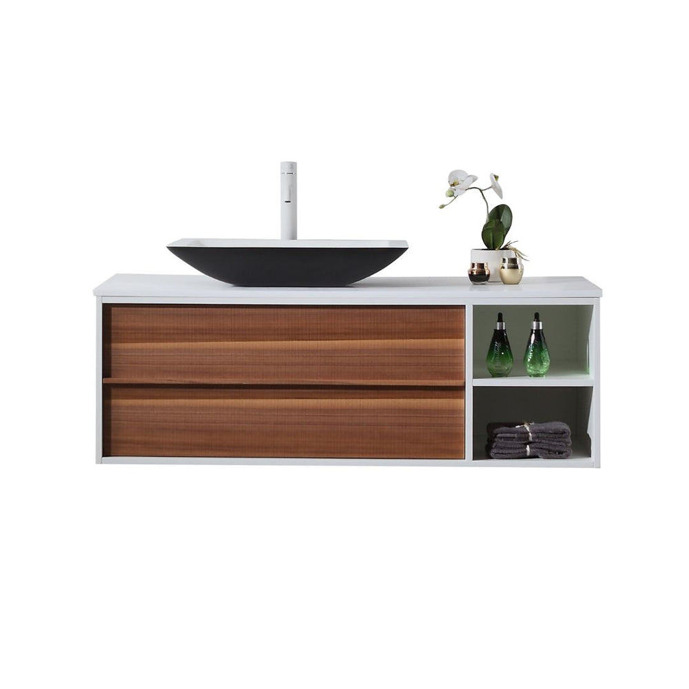 GOREME 48” WALNUT/WHITE OAK BATHROOM VANITY