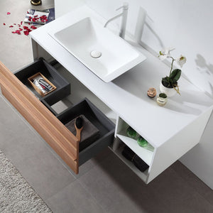 GOREME 48” WALNUT/WHITE OAK BATHROOM VANITY