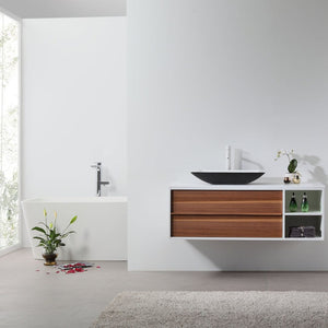 GOREME 48” WALNUT/WHITE OAK BATHROOM VANITY