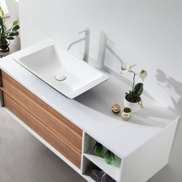 GOREME 48” WALNUT/WHITE OAK BATHROOM VANITY