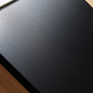 LUGANO 42” MATTE BLACK GLASS/MAPLE BATHROOM VANITY