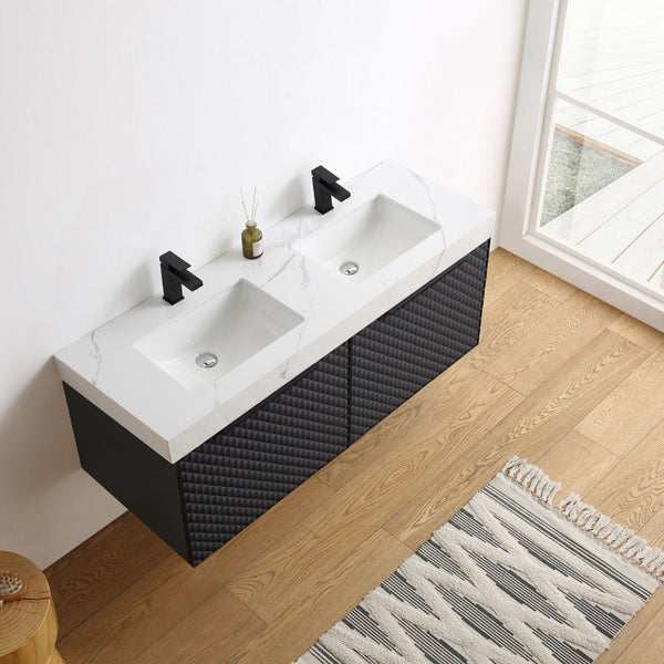 MANAROLA 48” BLACK OF NIGHT BATHROOM VANITY