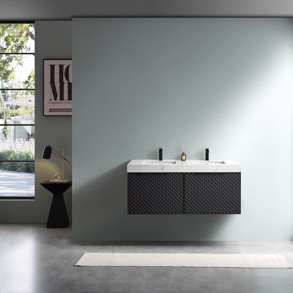 MANAROLA 48” BLACK OF NIGHT BATHROOM VANITY