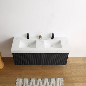 MANAROLA 48” BLACK OF NIGHT BATHROOM VANITY