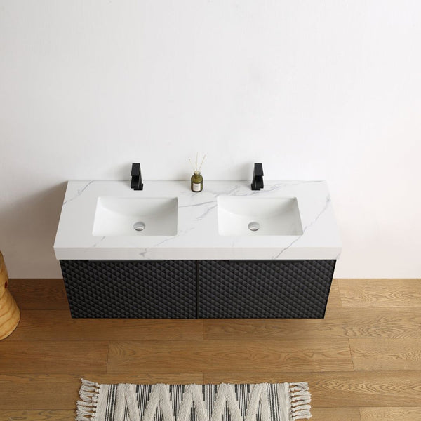 MANAROLA 48” BLACK OF NIGHT BATHROOM VANITY