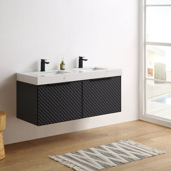 MANAROLA 48” BLACK OF NIGHT BATHROOM VANITY