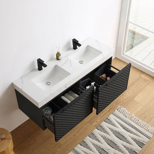 MANAROLA 48” BLACK OF NIGHT BATHROOM VANITY