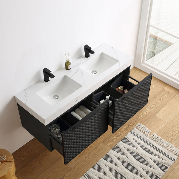 MANAROLA 48” BLACK OF NIGHT BATHROOM VANITY