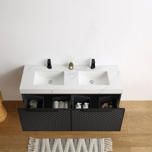 MANAROLA 48” BLACK OF NIGHT BATHROOM VANITY