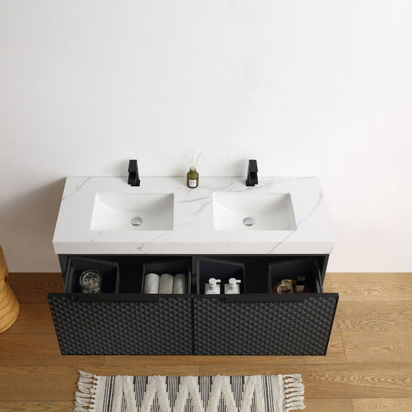 MANAROLA 48” BLACK OF NIGHT BATHROOM VANITY