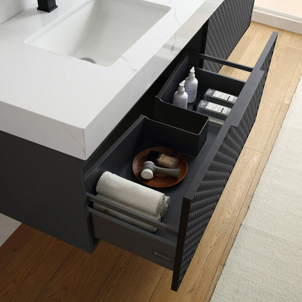 MANAROLA 48” BLACK OF NIGHT BATHROOM VANITY