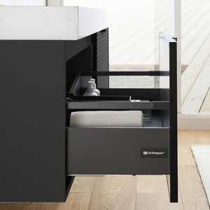 MANAROLA 48” BLACK OF NIGHT BATHROOM VANITY