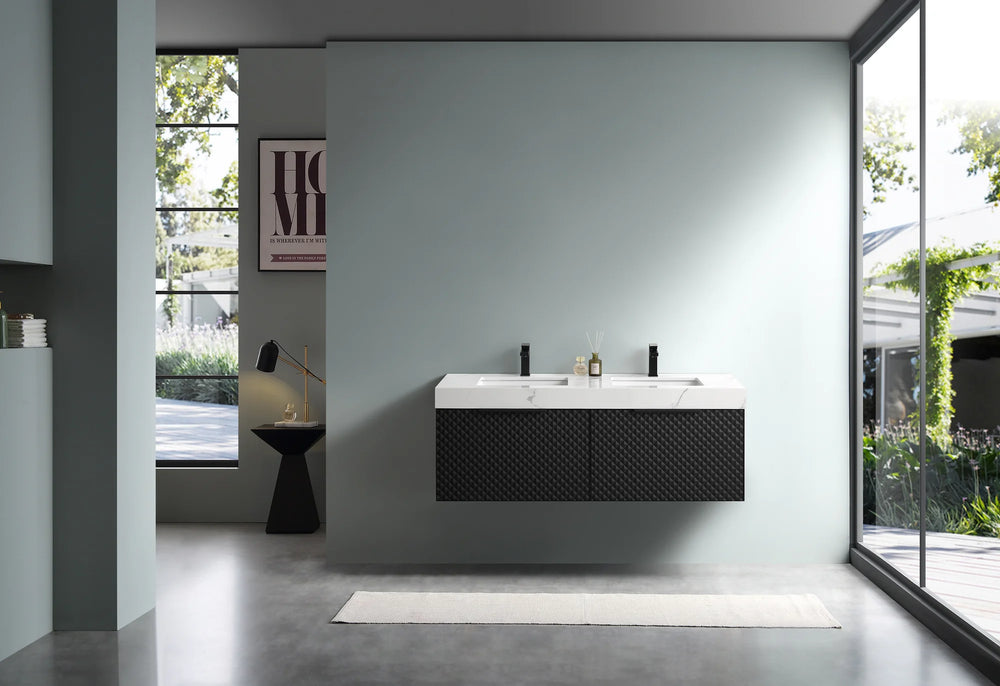 MANAROLA 60” BLACK OF NIGHT BATHROOM VANITY