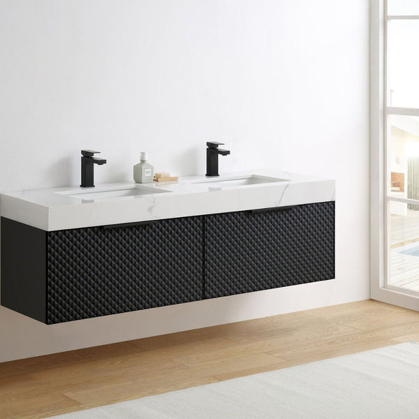 MANAROLA 72” BLACK OF NIGHT BATHROOM VANITY