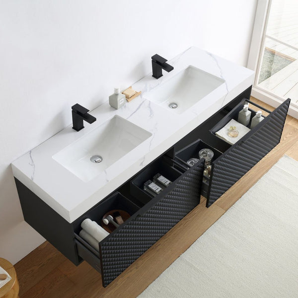 MANAROLA 72” BLACK OF NIGHT BATHROOM VANITY