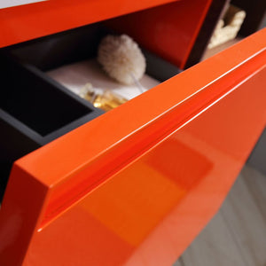 MANAROLA 42” RED AMBER + DARK WALNUT BATHROOM VANITY