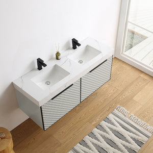 MANAROLA 48” SILVER GRAY BATHROOM VANITY