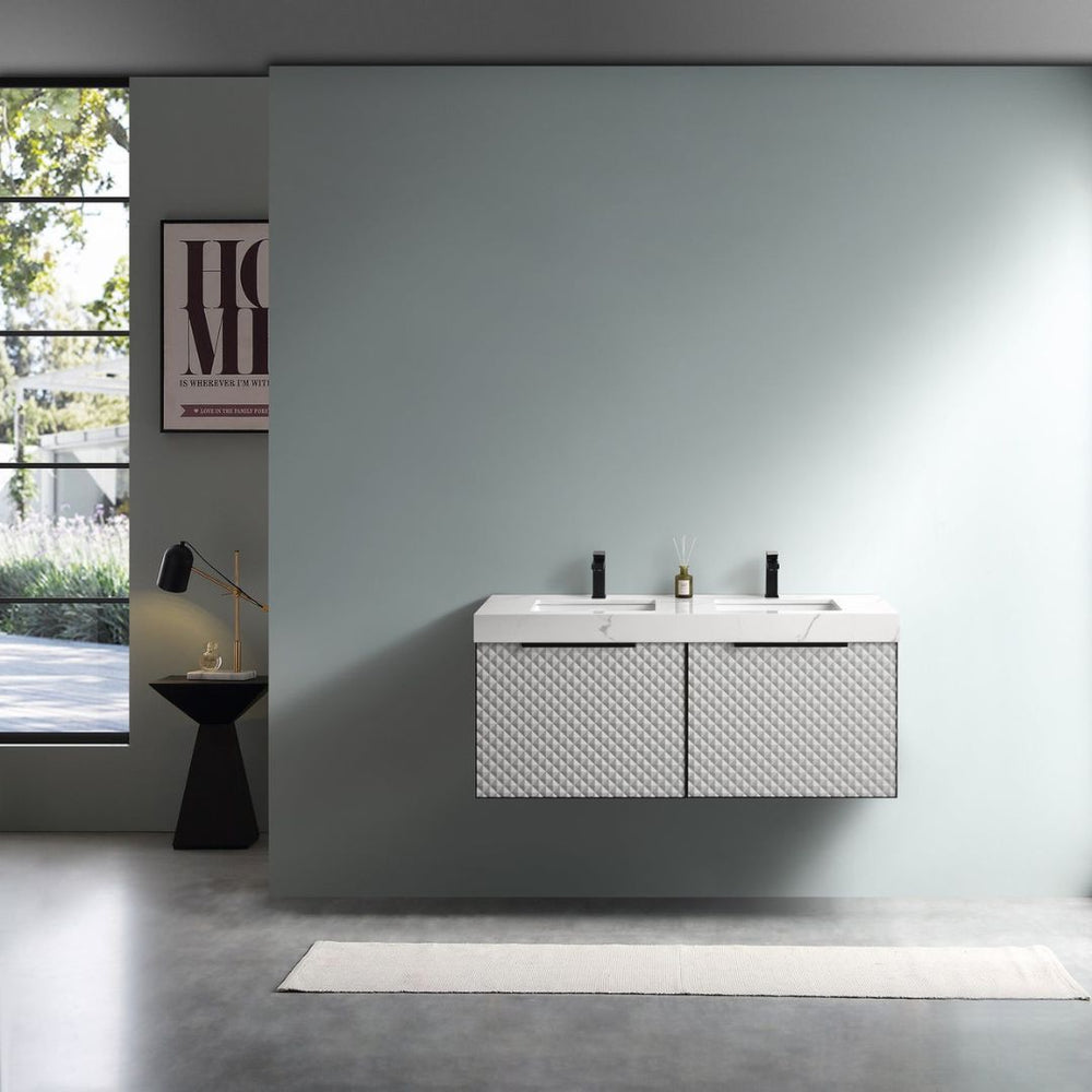 MANAROLA 48” SILVER GRAY BATHROOM VANITY