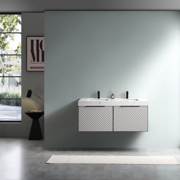 MANAROLA 48” SILVER GRAY BATHROOM VANITY