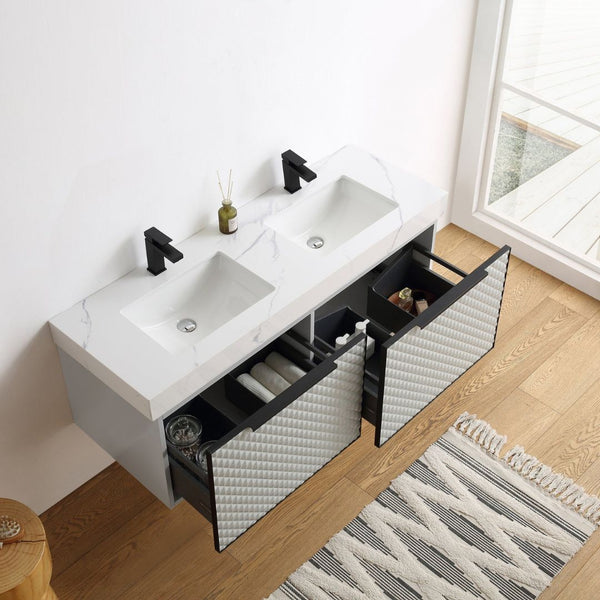 MANAROLA 48” SILVER GRAY BATHROOM VANITY