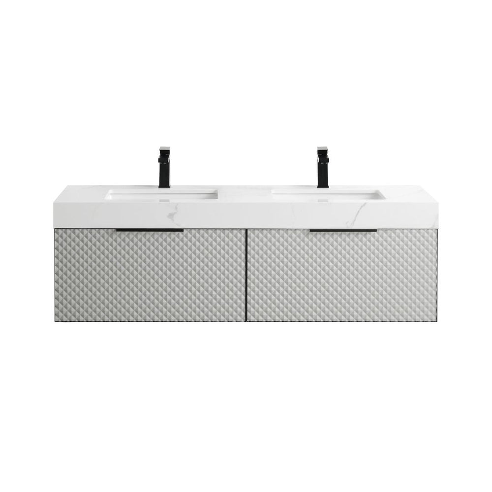 MANAROLA 72” SILVER GRAY BATHROOM VANITY