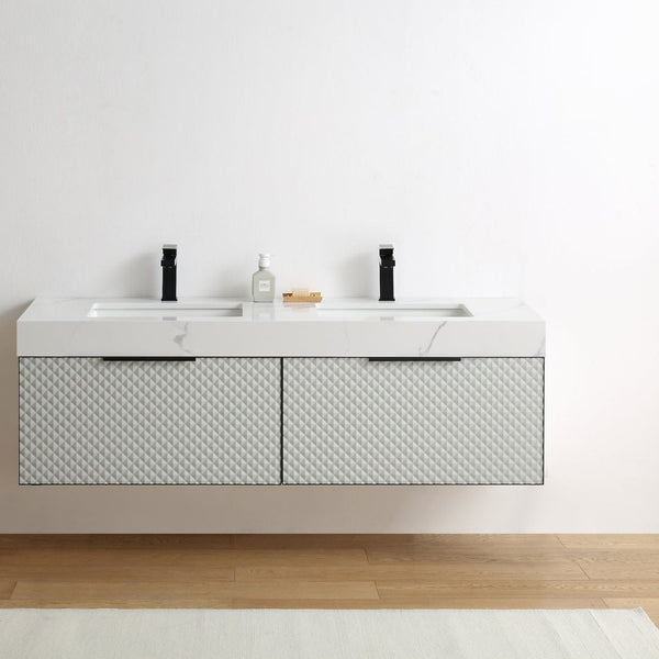 MANAROLA 72” SILVER GRAY BATHROOM VANITY