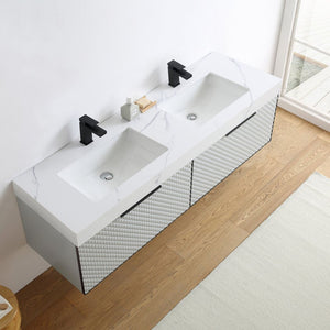 MANAROLA 72” SILVER GRAY BATHROOM VANITY
