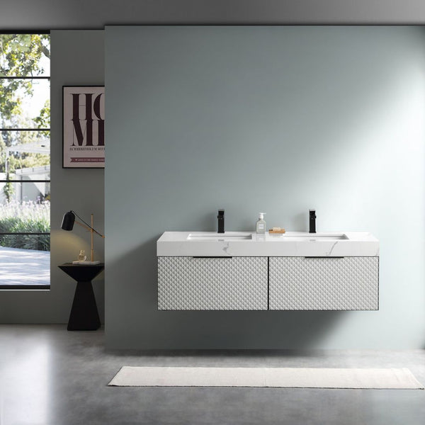 MANAROLA 72” SILVER GRAY BATHROOM VANITY