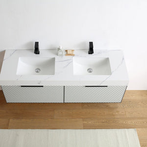 MANAROLA 72” SILVER GRAY BATHROOM VANITY