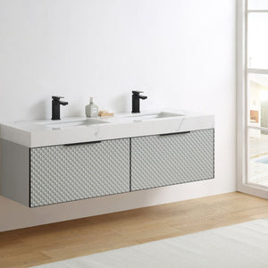 MANAROLA 72” SILVER GRAY BATHROOM VANITY