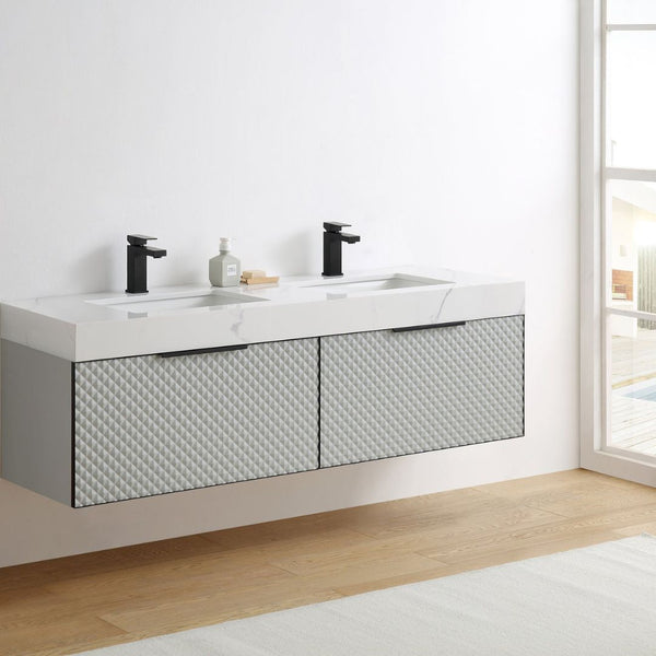 MANAROLA 72” SILVER GRAY BATHROOM VANITY