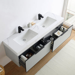 MANAROLA 72” SILVER GRAY BATHROOM VANITY
