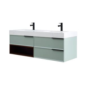 MARFA 60” ALOE GREEN/WALNUT BATHROOM VANITY