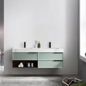 MARFA 60” ALOE GREEN/WALNUT BATHROOM VANITY