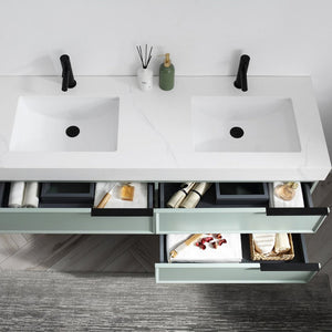 MARFA 60” ALOE GREEN/WALNUT BATHROOM VANITY