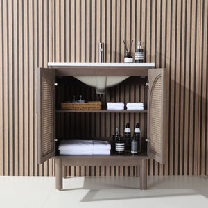 NARA 30” CHESTNUT OAK BATHROOM VANITY