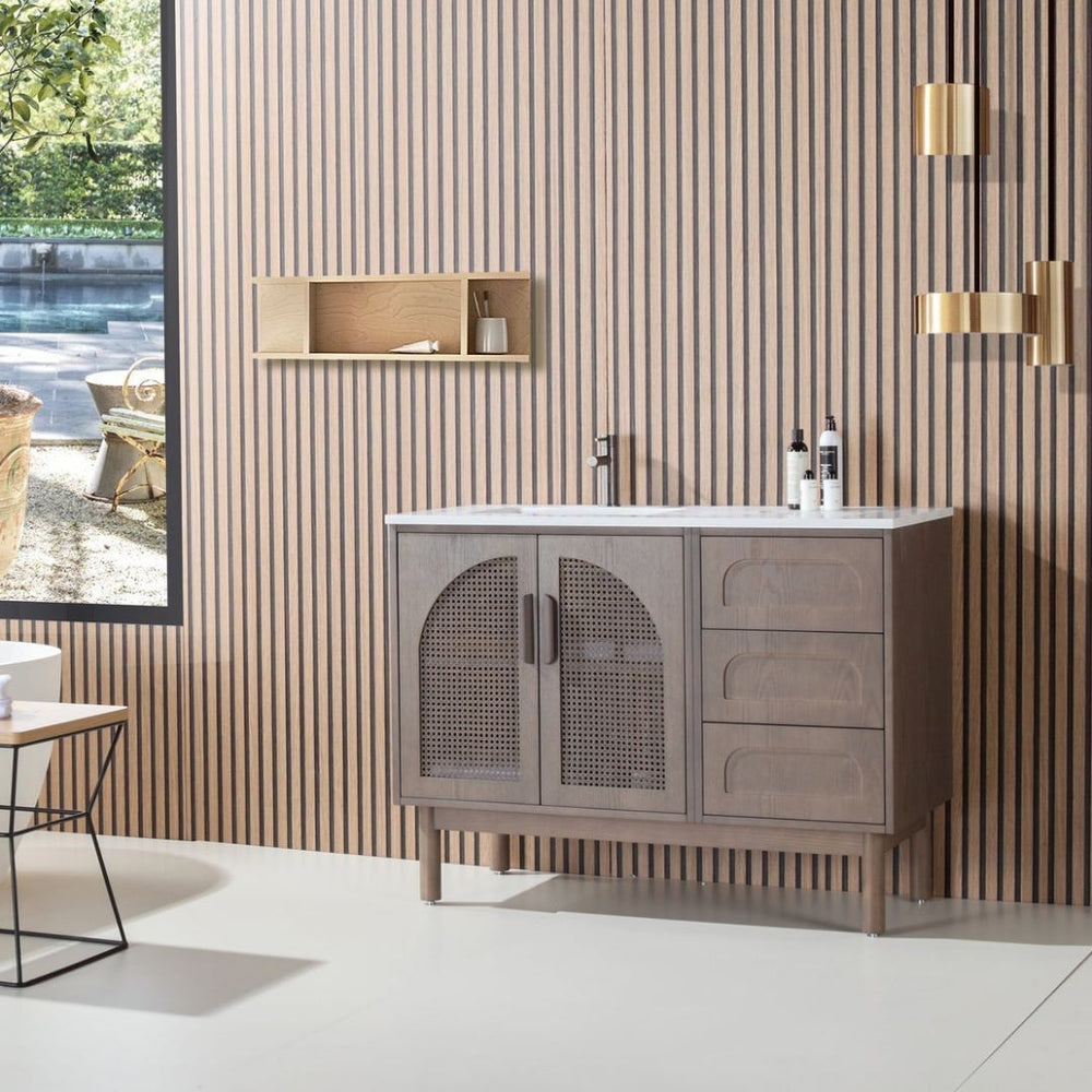 NARA 48” CHESTNUT OAK BATHROOM VANITY