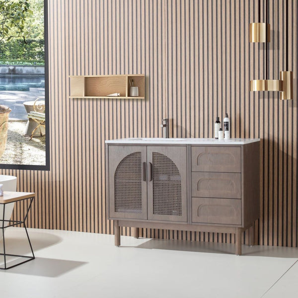 NARA 48” CHESTNUT OAK BATHROOM VANITY