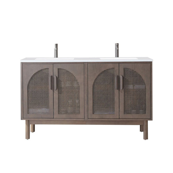 NARA 60” CHESTNUT OAK BATHROOM VANITY