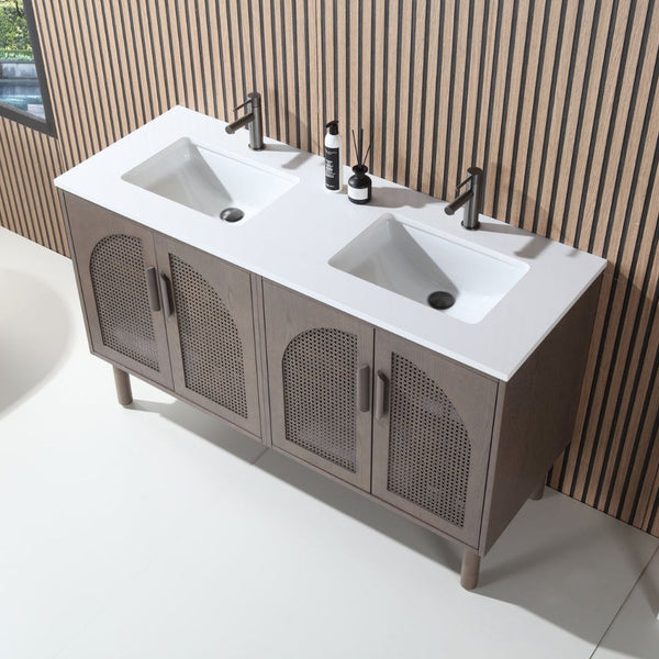 NARA 60” CHESTNUT OAK BATHROOM VANITY