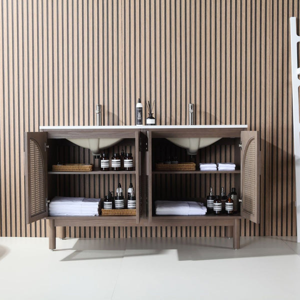NARA 60” CHESTNUT OAK BATHROOM VANITY