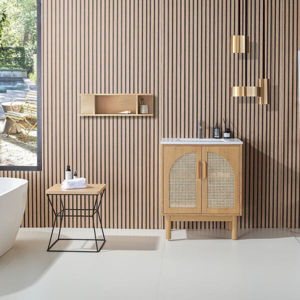 NARA 30” PECAN OAK BATHROOM VANITY