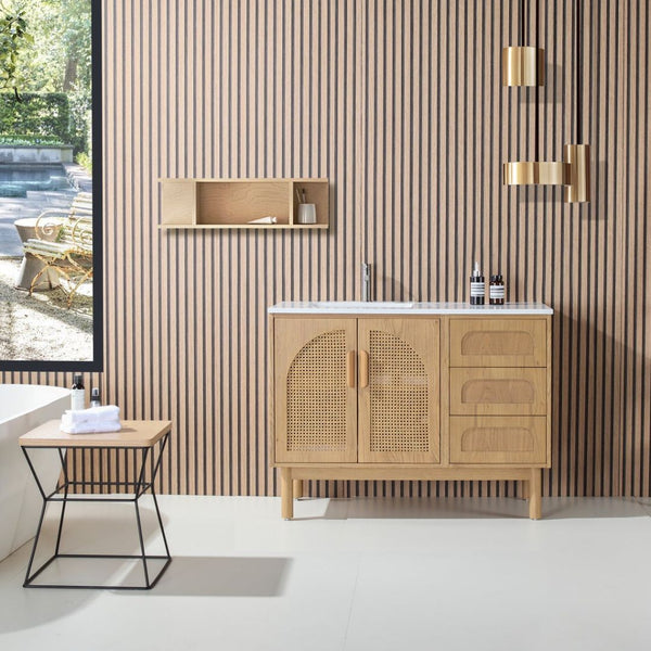 NARA 48” PECAN OAK BATHROOM VANITY