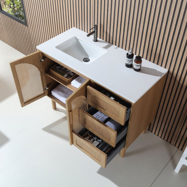 NARA 48” PECAN OAK BATHROOM VANITY