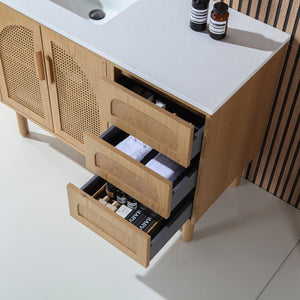NARA 48” PECAN OAK BATHROOM VANITY