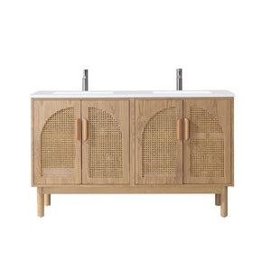 NARA 60” PECAN OAK BATHROOM VANITY