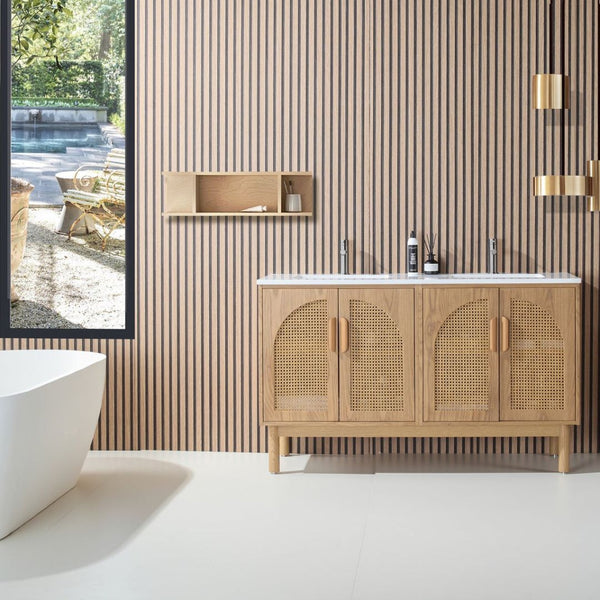 NARA 60” PECAN OAK BATHROOM VANITY