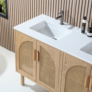 NARA 60” PECAN OAK BATHROOM VANITY