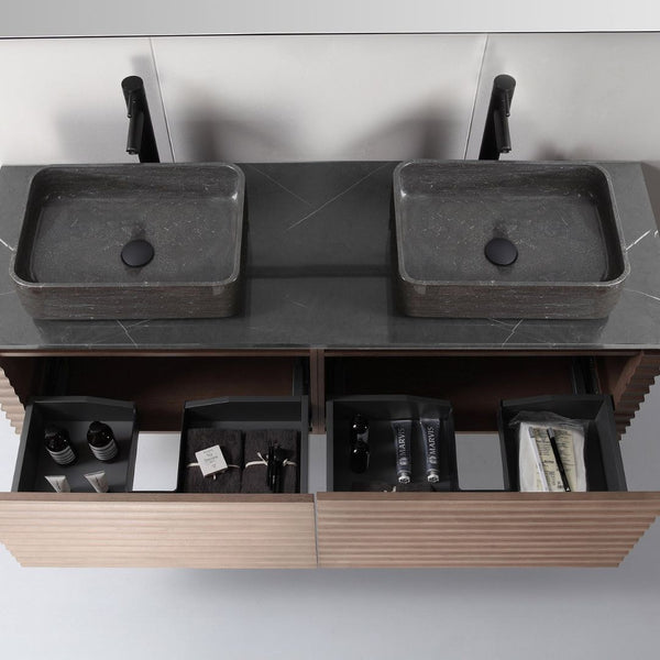 OCALA 60” CHESTNUT DOUBLE SINK BATHROOM VANITY